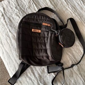 Reebok Black Quilted Crossbody Backpack Small Size